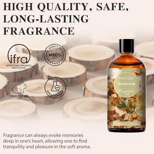PHATOIL Teakwood Fragrance Oil for Diffuser Aromatherapy 3.38FL.OZ