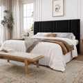 SHA CERLIN King Size Velvet Bed Frame with Adjustable Headboard, Black