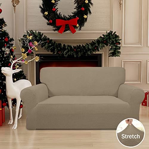Easy-Going Stretch Loveseat Couch Covers Washable Natural