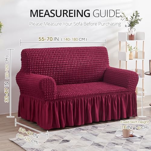 NICEEC Loveseat Covers Washable Love Seat Couch Covers Slipcover with Skirt