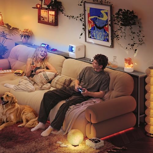 Huuger 110.2 Inch Behind Couch Table with 2 Power Outlets and USB-C Ports, Extra Long Narrow Sofa Table for Sectional Sofa, Skinny Console Table with Anti-Bump Pads, for Living Room, Grey