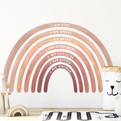 Tinideya Large Watercolor Rainbow Wall Stickers Decal, 77" x 47'', Boho