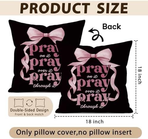 Black and Pink Room Decor Pillow Cover 18x18 Set of 2