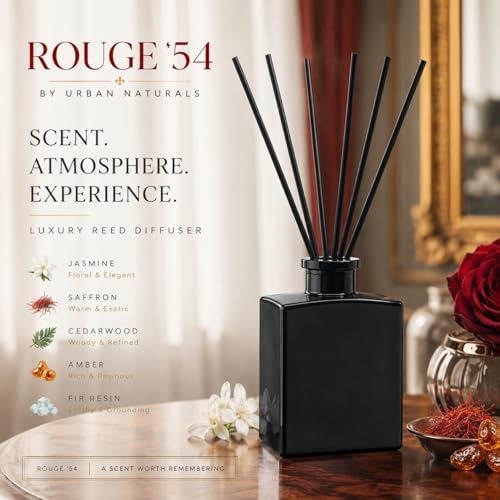Urban Naturals Reed Diffuser Set, Rouge 54 - Bathroom Shelf Décor