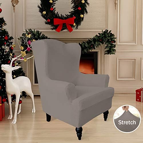 Easy-Going Stretch Wingback Chair Sofa Slipcover Taupe