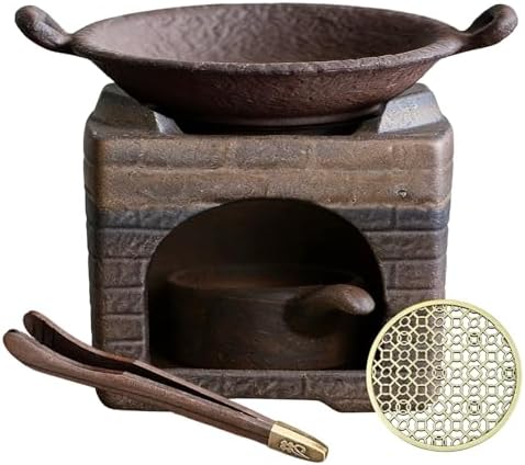 Ceramic Incense Burner Kit, Zen Incense Holder with Candle Clip,Mat & Heat Resistant Brick, Ceramic Aromatherapy,Stove Essential Oil Burner, Suitable for Home and Office Use.