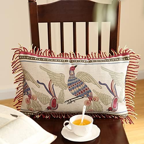 patdrea Designer Vintage Lumbar Throw Pillow Cover,12"x20",Set of 2