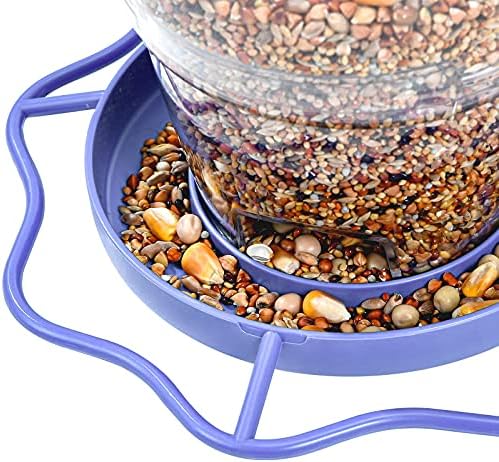 Hanizi Wild Bird Feeders for Outside, Hanging Bird Feeder Squirrel Proof, Outdoor Birds Feeders Wild Bird Seed, Garden Yard Decoration (Purple)