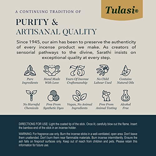 Tulasi Premium Aromatherapy Incense Sticks - Energising, Relaxing, Refreshing, Sensuality, Meditation & Stress Relief Mixed Scents, Hand Rolled with Natural Oils 120 Incense Sticks, 6 in 1 Gift Pack