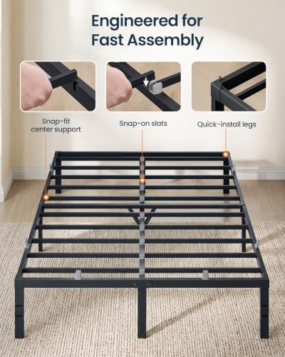 SONGMICS HOME Full Metal Bed Frame, Under-Bed Storage, Load 1,100 lb