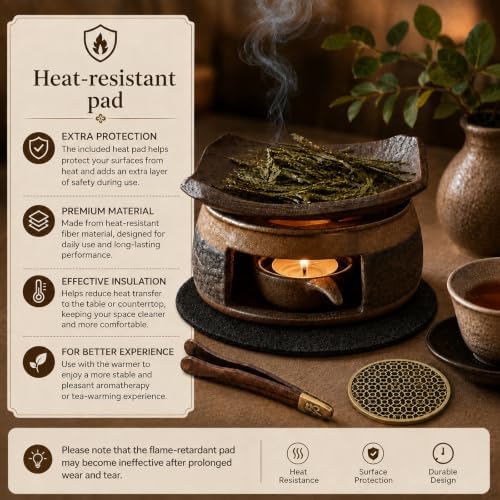 Ceramic Incense Burner Kit, Zen Incense Holder with Candle Clip,Mat & Heat Resistant Brick, Ceramic Aromatherapy,Stove Essential Oil Burner, Suitable for Home and Office Use.