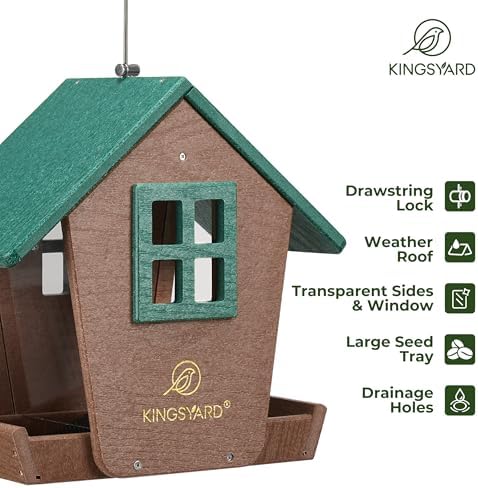 Kingsyard 4 lbs Large Bird Feeder House for Outdoors Hanging