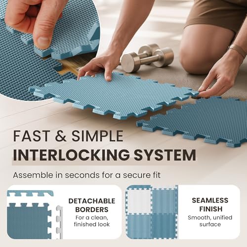 bemaxx Gym Mats Set - EVA Interlocking Foam Floor Tiles Workout Mat Puzzle