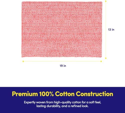 Sweet Home Collection 100% Cotton Placemats for Dining Room Rectangle Two Tone Woven Fabric 13" x 19" Soft Durable Table Mat Set, Set of 4, Pink