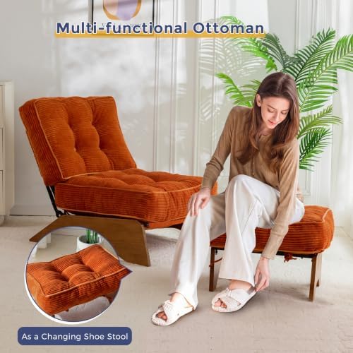 MAXYOYO Accent Chair with Ottoman, Lounge Chair with Adjustable Backrest