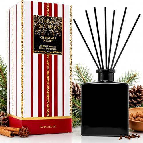 Urban Naturals Reed Diffuser Set, Christmas Night - Bathroom Shelf Décor