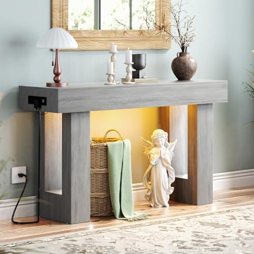 Unikito 47" Entryway Table with Sensor Light & AC Outlets with USB-C Ports