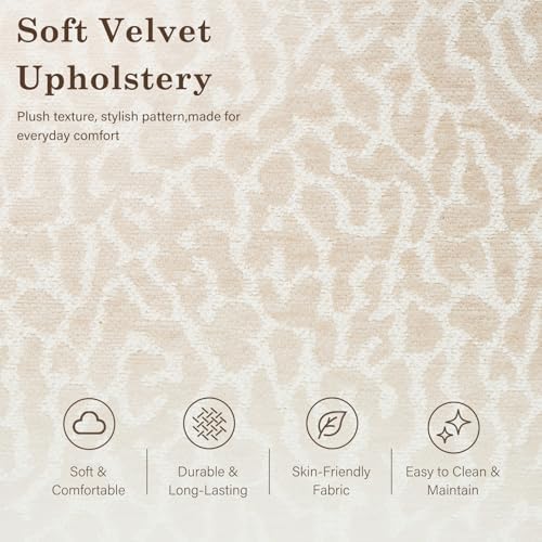 Leopard Ottoman Foot Stool, 15.7" Velvet Accent Ottoman