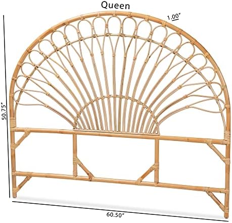 Bali & pari Devereaux Modern Bohemian Natural Rattan Queen Size Standalone Headboard