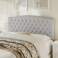 Befurtori Queen Headboard Only, Velvet Classic Tufted Design, Light Gray