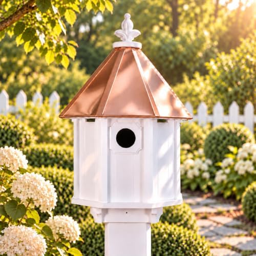 Handmade Copper Roof Bluebird House (H8C)