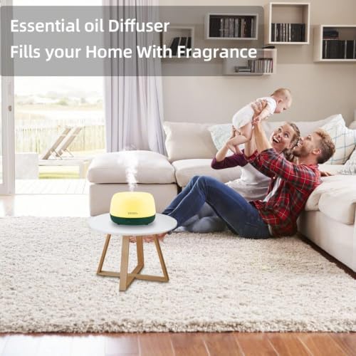 SEEDSEEL 300ML Essential Oil Diffuser with Remote, USB-C Cord, 7 LED Colors