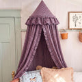 SmoothNovelty Gingham Plaid Bed Canopy, Pink Black, Round