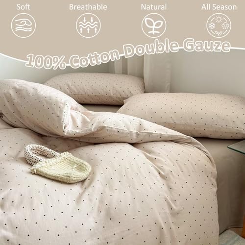 Polka Dot Cotton Duvet Cover Twin XL 68"×90",100% Cotton Bedding