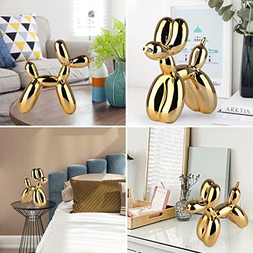 Gold Balloon Dog Decor,Gold Room Decors,Balloon Animal Preppy Room Shelf Decor,Cute Statue Home Decors,Bedroom Modern Sculpture Desk Decoration,Golden Decorations Gifts