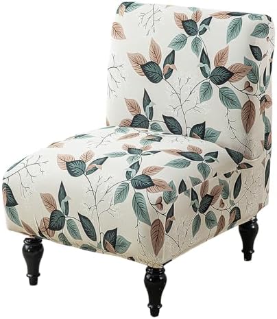 Eco-Ancheng Armless Chair Slipcover Removable Armless Accent Chairs Covers Washable Armless Slipper Chair Slipcover Printed Armless Chair Furniture Protector Covers for Living Dining Room Hotel