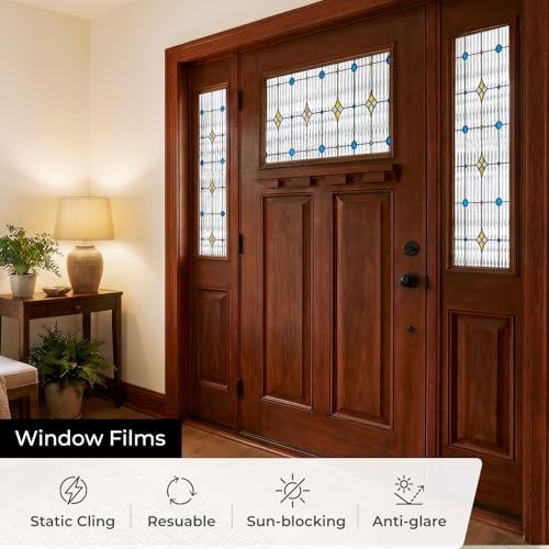 ADD.HERES Window Privacy Film, Stained Glass Window Film, 23.6" x 78.7"