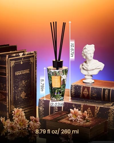 M&SENSE Reed Diffuser Set, Jasmine, 8.79 oz Natural Essential Oil