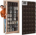40-Pocket Over the Door Shoe Organizer - Large Mesh Pocket Hanging Shoe Organizer,Behind the Door Shoes Storage Holder Hanger (Coffee color)