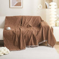 MEETSKY Couch Cover Sofa Cover Washable,Chenille Sofa Covers for 2 Cushion Couch Sofa, Sofa Slipcover Loveseat Pet Couch Covers for Sectional Sofa, 71" x 118", Camel