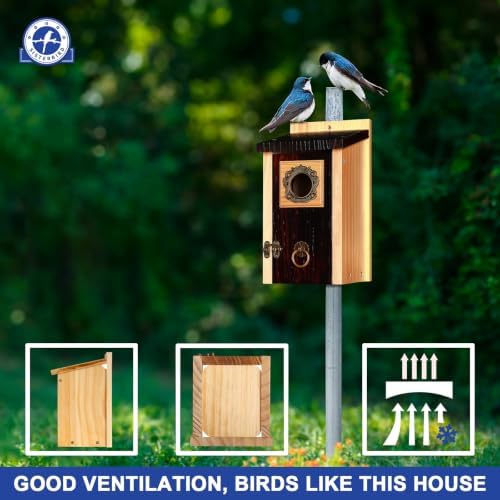 SISTERBIRD 2 Pack Bluebird Houses for Outside, Blue Bird House Warming Gift