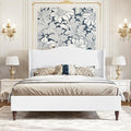 koorlian Full Size Upholstered Bed Frame with 51'' Tall Headboard, White