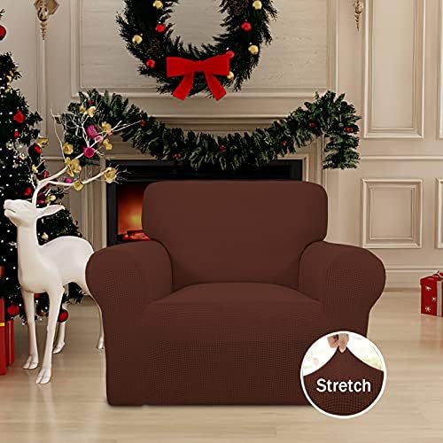 Easy-Going Stretch Chair Slipcover with Arm Washable Coffee