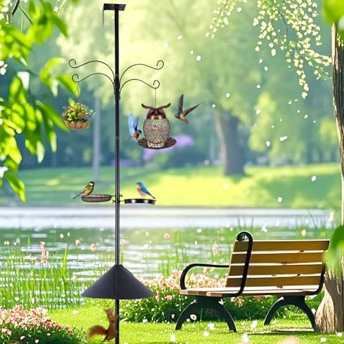 4 in 1 92 Inch Bird Feeder Pole with Squirrel Baffle