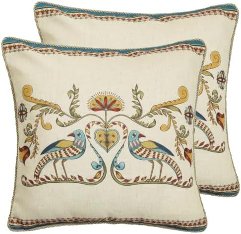 patdrea French Vintage Square Throw Pillow Cover,18"x18",Set of 2