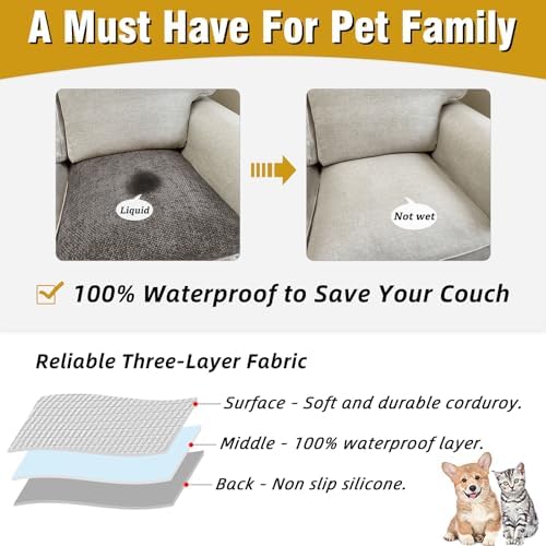 Couch Arm Covers, Sofa Arm Covers, Waterproof Armrest Cover for Sofa, Armchair, Loveseat, Non-Slip Recliner Arm Cover, Headrest Cover, Arm Chair Covers Set of 2 (Chocolate, 26"×26")