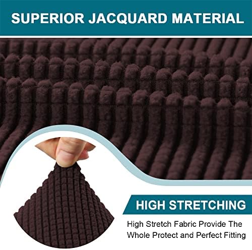 Turquoize 3 Piece T Cushion Sofa Slipcovers Stretch Couch Cover Furniture Covers with 2 Individual T Cushion Covers, Machine Washable (2 Cushion Sofa, Brown)