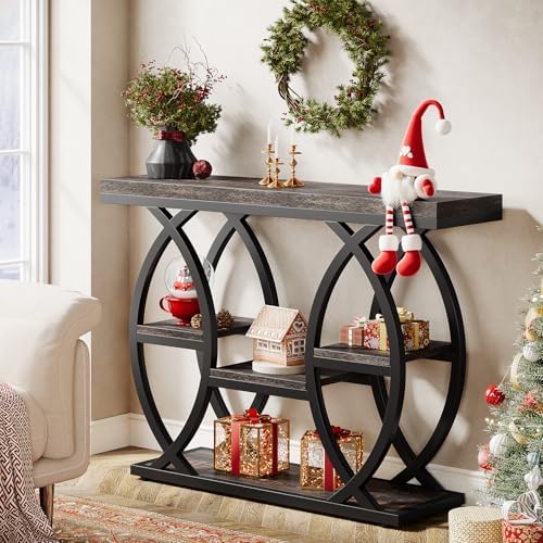 Tribesigns 39.4" Console Table, Sofa Table, Accent Tables, Black Brown