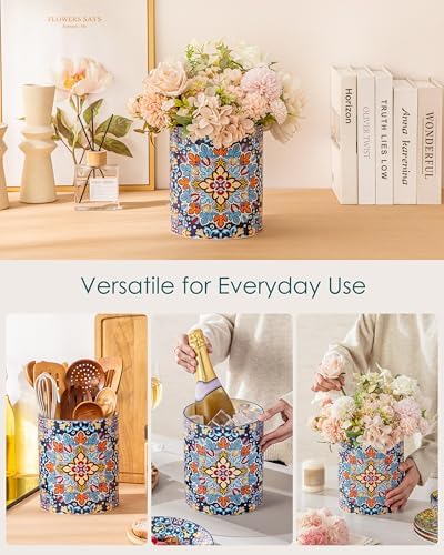 vancasso 7.3"+5.5" Utensil Holder, Porcelain Utensil Holder for Countertop