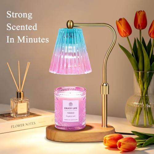 seenlast Purple Candle Warmer Lamp with Timer Dimmer Adjustable Height,Mothers Day Gifts,Electric Wax Warmer Vintage Home Decor for Scented Jar Candles,Birthday Gifts for Women