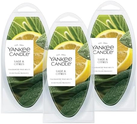 Yankee Candle Scented Wax Melts, Sage & Citrus, 18 Scent Cubes