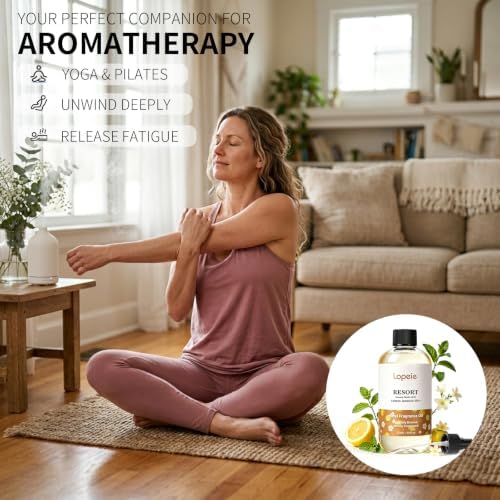 Lopeie Resort Fragrance Oil–Essential Oil for Diffuser, Air Freshener & Room Spray – Long-Lasting with Notes of Lemon,Jasmine，for Ultrasonic & Waterless Diffusers, 8.5 fl.oz