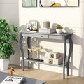 ChooChoo 39" Narrow Entryway Table with Drawer, Grey