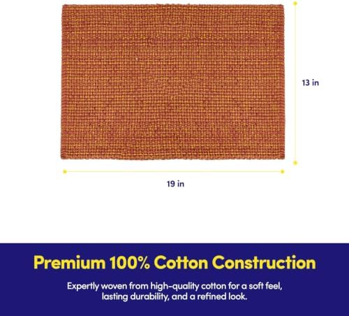 Sweet Home Collection 100% Cotton Placemats for Dining Room Rectangle Two Tone Woven Fabric 13" x 19" Soft Durable Table Mat Set, Set of 6, Rust