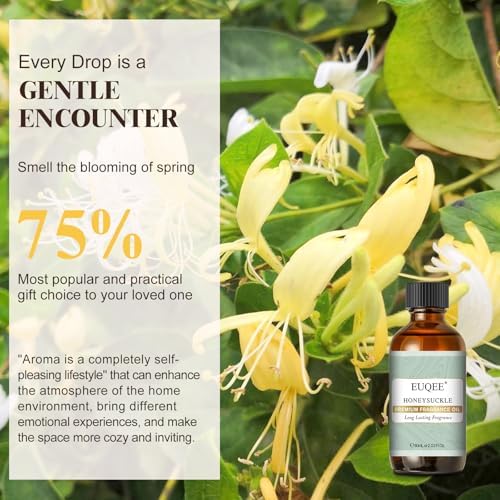 EUQEE 60ML Honeysuckle Fragrance Oil for Diffuser (2.02 Fl oz)