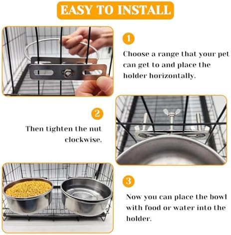 2pcs Stainless Steel Bird Food Bowl Parakeet Water Dish 40oz Large Capacity